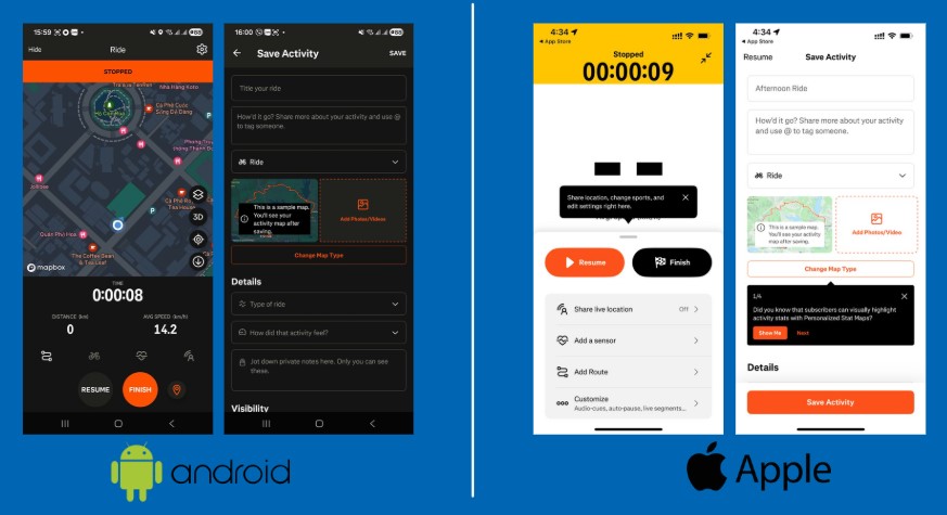 Bắt đầu ghi hoạt động chạy bộ