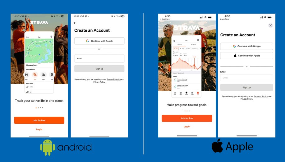 Cách đăng ký tài khoản strava