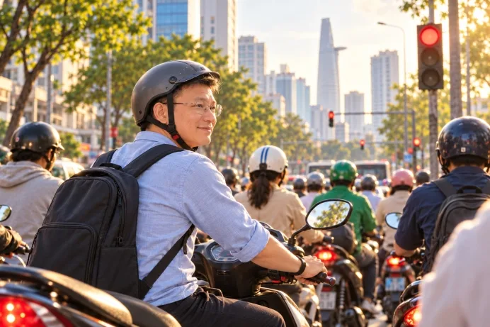Đường có thể đông, nhưng lòng mình không nhất thiết phải vội