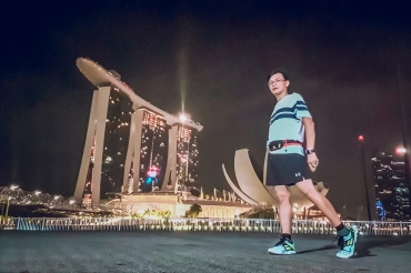 Nha trong một lần chạy tại Singapore